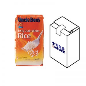 Tahıl için üst etiketli düz tabanlı çanta