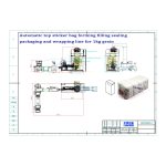 Doldurma paketleme sarma hattı oluşturan üst etiket torbasına sahip otomatik düz dipli torba, müşterimiz tarafından sipariş edilir